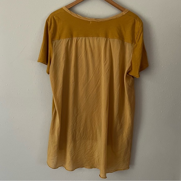 CP Shades Earth Yellow Golden Colored Cotton/Silk Flowy Tee Size Large - Picture 2 of 10